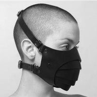 PU Leather Face Mask - Adjustable Bondage Roleplay Mask