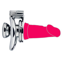 Silicone Dildo Head Stainless Steel Chastity Lock Men SM