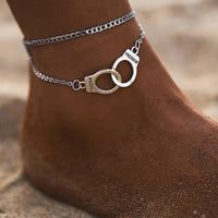 Handcuff Anklet Bracelet Korean Style Silver Alloy Women