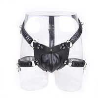 Leather Chastity Pants with Lock - Male Bondage