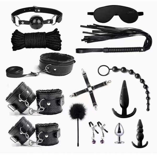 Faux Leather 14-Piece Bondage Kit BDSM Restraint Set