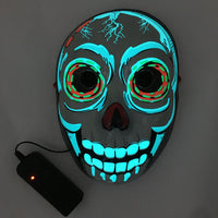 LED Neon EL Wire Mask - Glowing Halloween Cosplay Mask