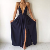 Polyester Chiffon Bohemian Backless Dress Women