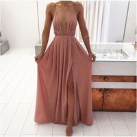 Polyester Chiffon Bohemian Backless Dress Women