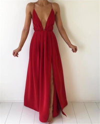 Polyester Chiffon Bohemian Backless Dress Women