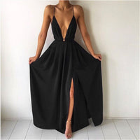 Polyester Chiffon Bohemian Backless Dress Women