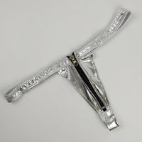 Wet Look Front Zip Thong Panty - Bondage Lingerie