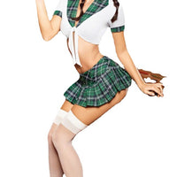 Uniform Seductive Spandex Set Roleplay Green Free Size