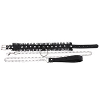 PU Leather Lace Collar with Leash Bondage Choker