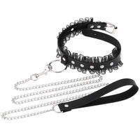 PU Leather Lace Collar with Leash Bondage Choker