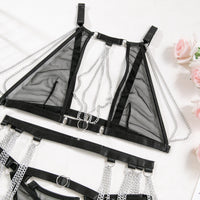 Chain Net Lingerie Set - Polyester Sexy Outfit