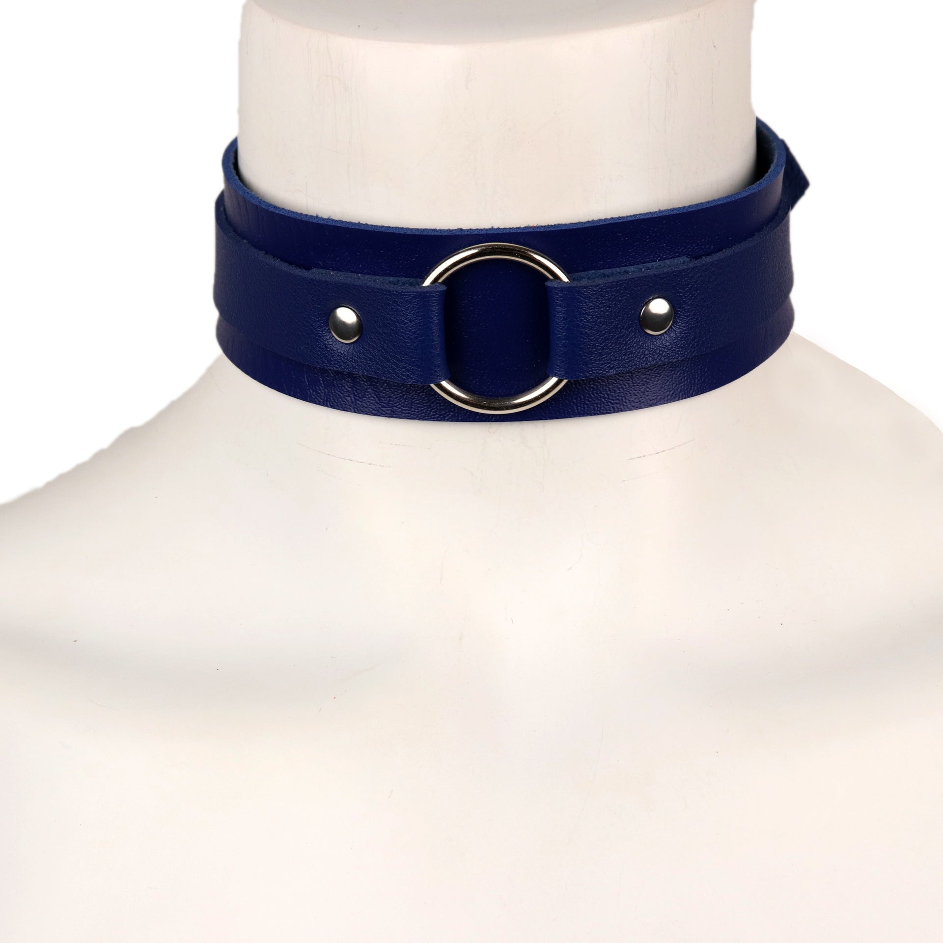 Simple European And American Style PU Leather Bondage Collar Hip Hop Nightclub O-ring Ornament Necklace Neck Bandana