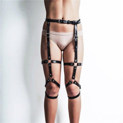 PU Leather Bondage Lingerie - Sexy Harness Outfit