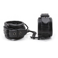 Leather Bondage Set Handcuffs Ankle Cuffs Collar