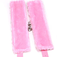 Plush PU Leather Handcuffs Vegan Bondage Cuffs for Couples