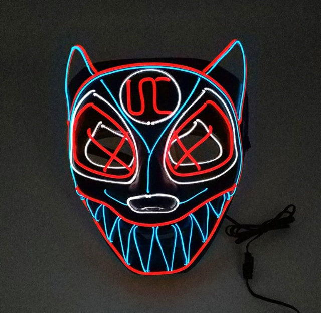 LED Wolf Mask - Multi-Color Glow Animal Cosplay