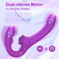 Strapless Strap-On G-Spot Dildo Vibrator Double Ended