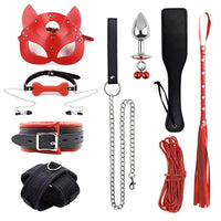 Padded Leather Bondage Cuff Set — Wrist & Ankle