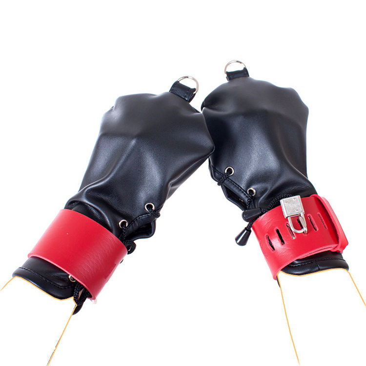 PU Leather Bondage Mittens - Puppy Play Restraint