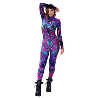 Game Costume Jumpsuit - Milk Silk Mechanical Print