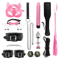 Padded Leather Bondage Cuff Set — Wrist & Ankle