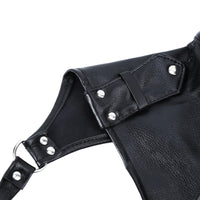 Black PU Leather Chest Harness Strap Bodysuit