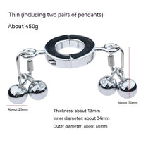 Metal Cock Ring Weight Pendant BDSM Ball Stretcher