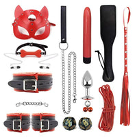 Padded Leather Bondage Cuff Set — Wrist & Ankle