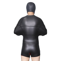 Faux Patent Leather Bondage Bodysuit Restraint Suit