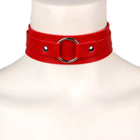 PU Leather O-Ring Collar - Bondage Choker Necklace
