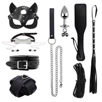 Padded Leather Bondage Cuff Set — Wrist & Ankle