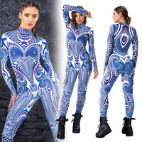 Game Costume Jumpsuit - Milk Silk Mechanical Print