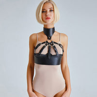 PU Leather Bondage Lingerie - Sexy Harness Outfit