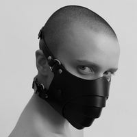 PU Leather Face Mask - Adjustable Bondage Roleplay Mask