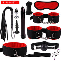 Nylon 11-Piece Bondage Set Couples BDSM Kit Restraints