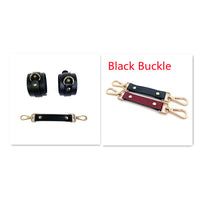 Adjustable PU Leather Handcuffs Vegan Bondage Cuffs