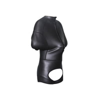 Faux Patent Leather Bondage Bodysuit Restraint Suit
