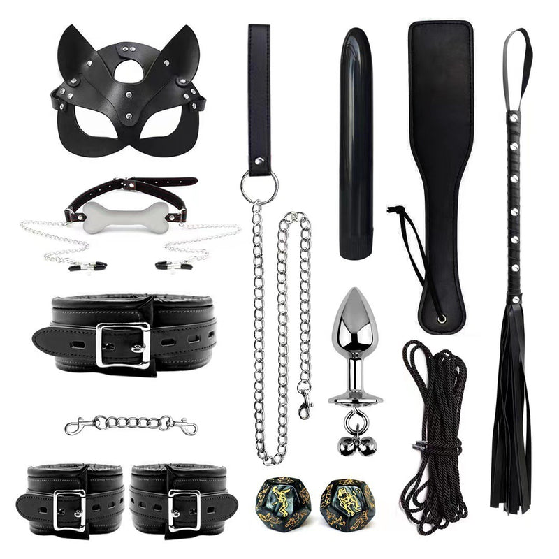 Padded Leather Bondage Cuff Set — Wrist & Ankle