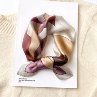 Satin Silk-Feel Square Scarf Women 53x53cm Fashion