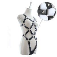 Leather Bondage Corset Harness - Body Restraint Suit