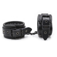 Leather Bondage Set Handcuffs Ankle Cuffs Collar