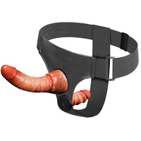 Vibrating Strap-On Double Dildo Women Self Sex Penetration