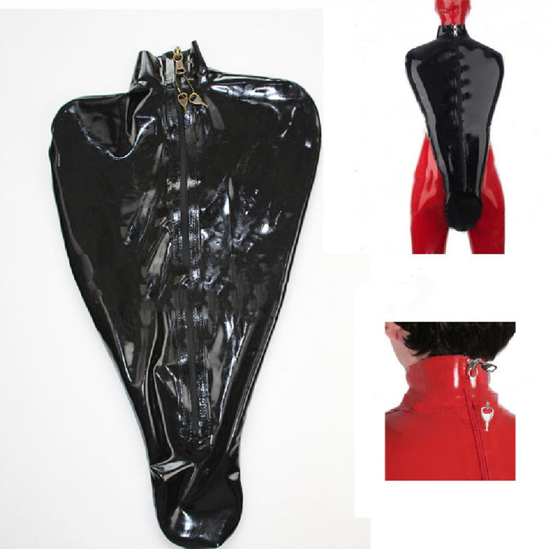 Latex Arm Restraint Jacket with Locking Zipper