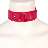 PU Leather O-Ring Collar - Bondage Choker Necklace