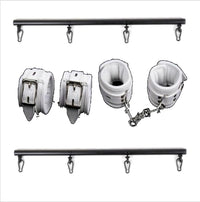 White Soft PU Leather Ankle Cuffs Bondage Restraints Couples