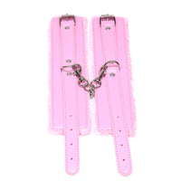 Plush PU Leather Handcuffs Vegan Bondage Cuffs for Couples
