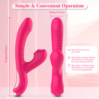 Silicone G-Spot Vibrator with Clit Suction - 10 Modes
