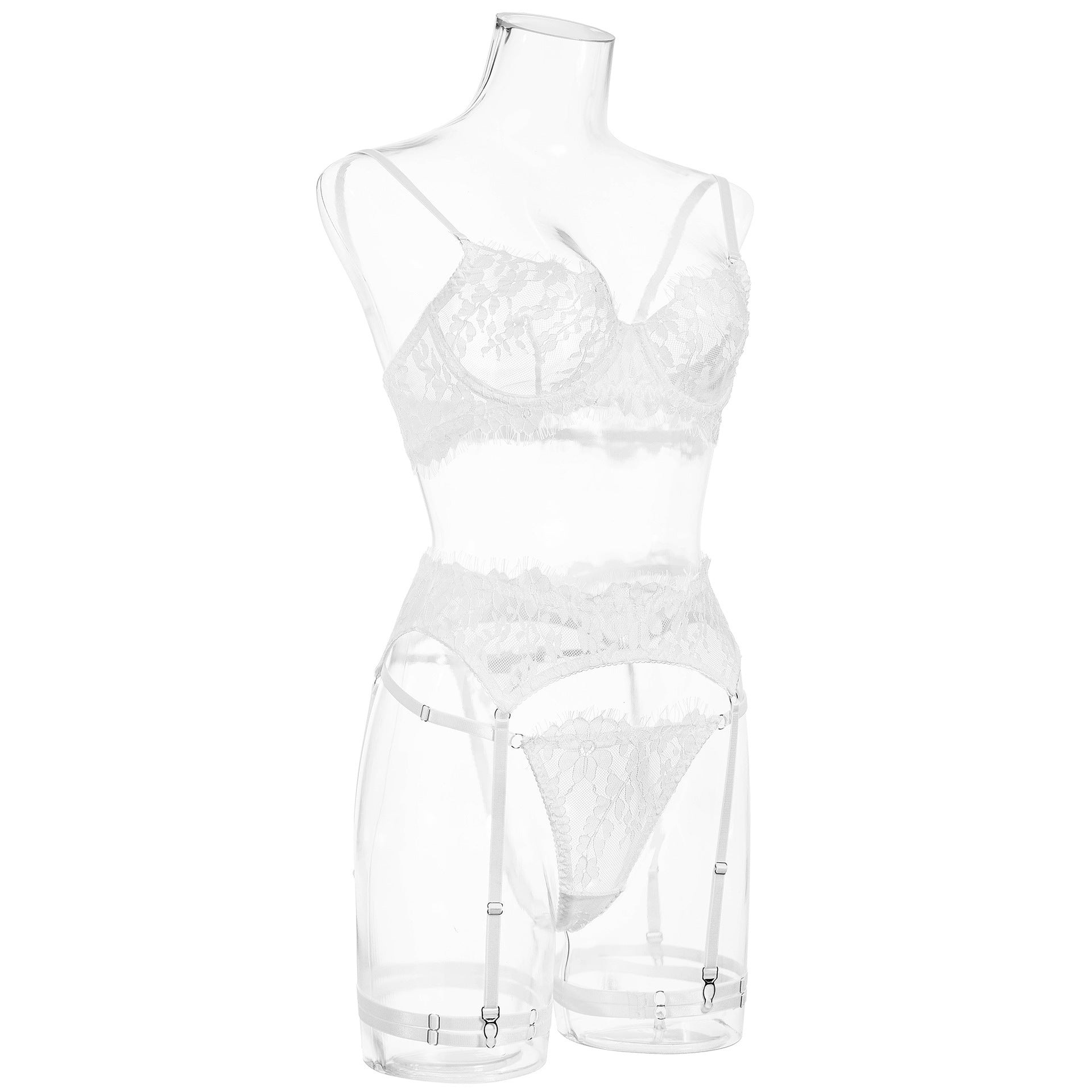 Lace Through Garter Bra Suit Women