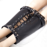 Leather Calf Bondage Cuffs — Adjustable Leg Restraints