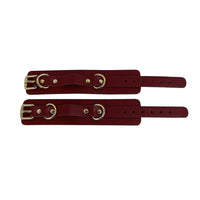 Adjustable PU Leather Handcuffs Vegan Bondage Cuffs